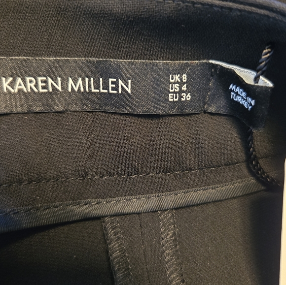 KAREN MILLEN Black Tuxedo Pant with Satin Stripe - Picture 8 of 9